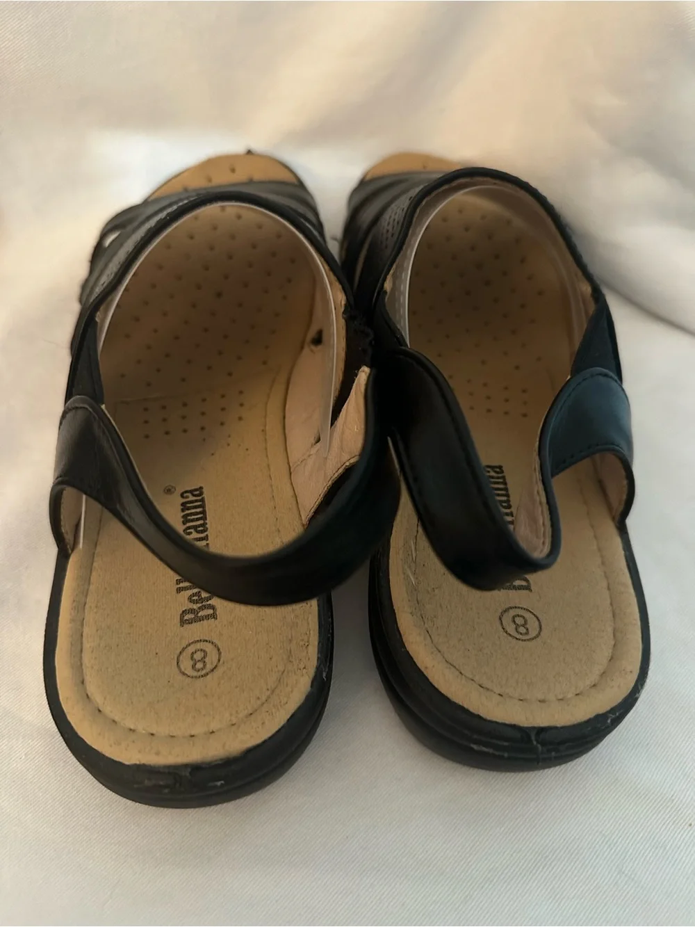 Bella Hanna Black Comfort Slingback Perforated Sandals Women's Size 8